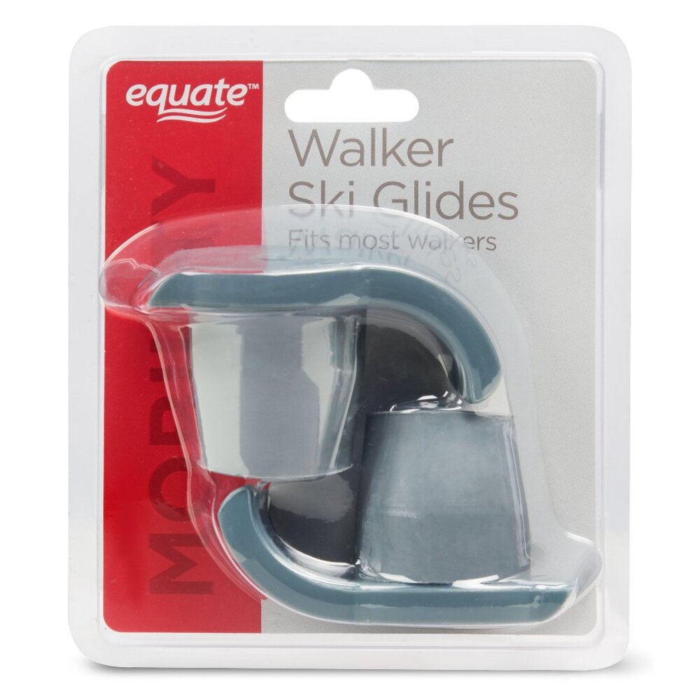 Equate Walker Ski Glides – Gray, 2-Pack Easy-Slide Rear Walker Glides for Smooth